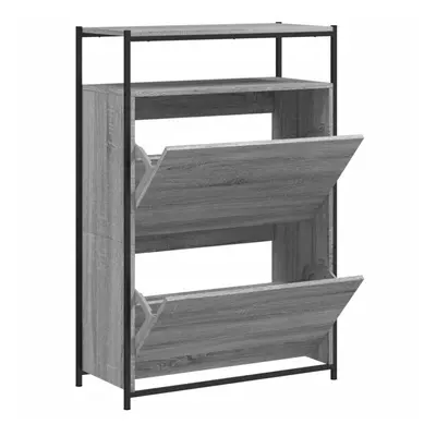 (grey sonoma, x x cm) vidaXL Shoe Cabinet with Flip-Drawers Shoe Storage Shelf Rack Grey Sonoma