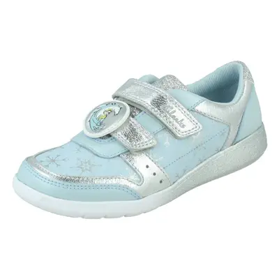 (Blue, UK 1.5 Child) Girls Clarks Disney Frozen II Trainers Scape Ice