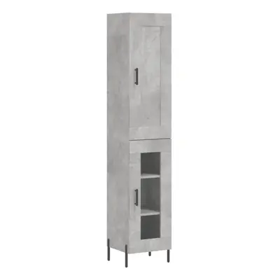 (concrete grey, glass door) vidaXL Highboard Sideboard Tall Storage Cabinet Side Cabinet Enginee