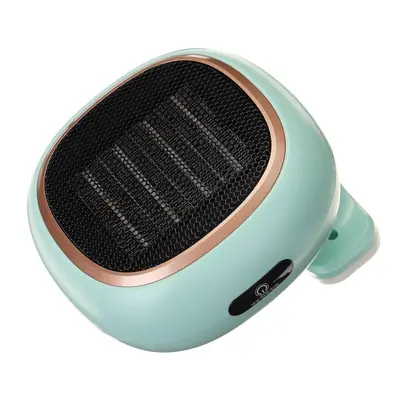 (Green) Mini Wall Mounted Portable Electric Space Heater Fan Gear Desktop Warm Air Blower PTC Ce