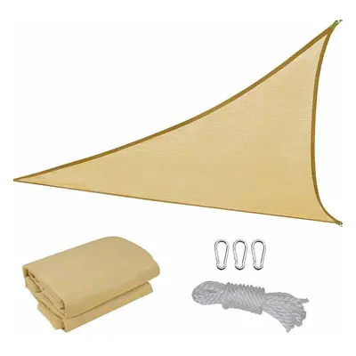 (Beige) 3.94x3.94x3.94 inches Sun Shade Triangle UV Block Canopy Outdoor Facility Garden Tent Aw