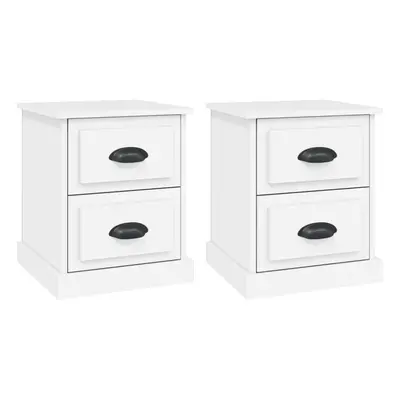 (white, pcs) vidaXL Bedside Cabinet Side Table Nightstand Side Cabinet Engineered Wood