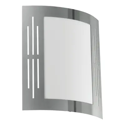 IP44 Outdoor Wall Light Stainless Steel Square x 60W E27 Bulb Porch Lamp