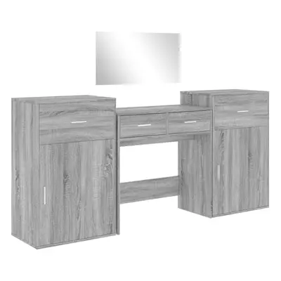 vidaXL Dressing Table Set Piece Cosmetic Table Grey Sonoma Engineered Wood