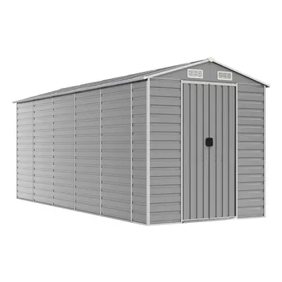 (light grey, x x cm) vidaXL Garden Shed Outdoor Storage Shed Patio Yard Tool Shed Galvanised Ste