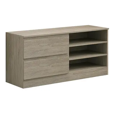 (Rustic Oak) FWStyle Narvik Modern Drawer Shelf TV Unit