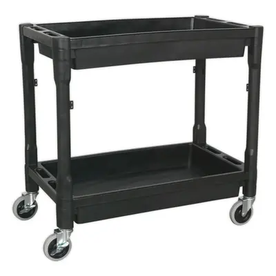 2 Level Composite Workshop Trolley - 80kg Per Shelf - Impact Resistant Plastic