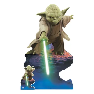 Yoda with Lightsaber Lifesize Cardboard Cutout Official Star Wars Standee