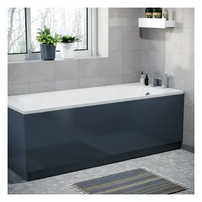 Nes Home mm Anthracite Front Side Bath Panel Durable PVC + Plinth