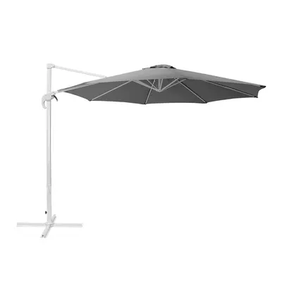 Cantilever Garden Parasol m Dark Grey and White SAVONA