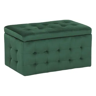 Velvet Storage Ottoman Green MICHIGAN