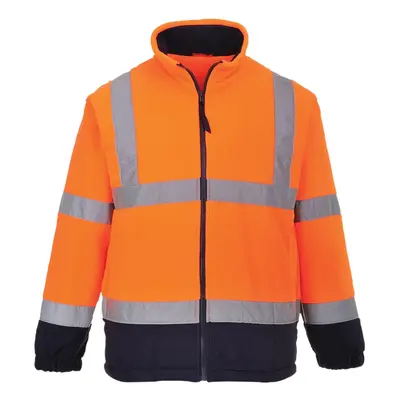 (2XL, Orange/ Navy) Portwest Mens Lined Hi Vis Fleece Jacket (Pack of 2)