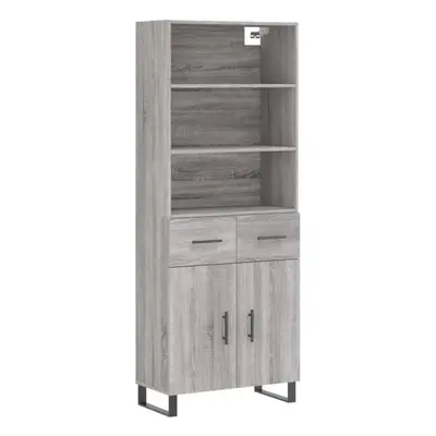 (grey sonoma, doors drawers) vidaXL Highboard Sideboard Storage Cabinet High Gloss White Enginee