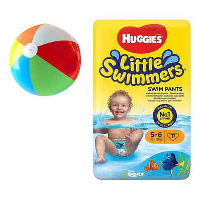 YDF Medium Little Swimmers Disposable Swim Diapers 11-Count Bonus Inflatable Pool Ball Age 3+