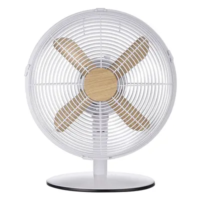 Russell Hobbs RHMDF1201WDW Desk Fan, W, White with Wood Effect Trim