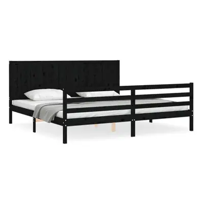 (black, x cm) vidaXL Bed Frame Bed Base with Headboard Honey Brown Small Double Solid Wood