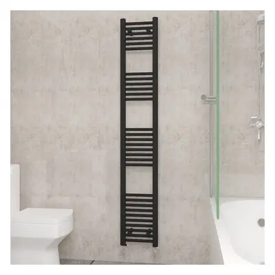 (1800x300mm, Black) NRG Straight Central Heating Towel Rail Bathroom Heated Rad Radiators Ladder