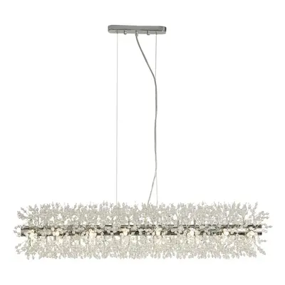 Searchlight Sunburst Light Bar Pendant Chrome, Glass Beads