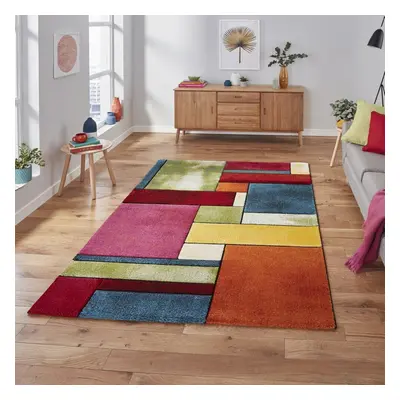 (160x220cm) Sunrise Multi Coloured Rugs Abstract Powerloomed Mats