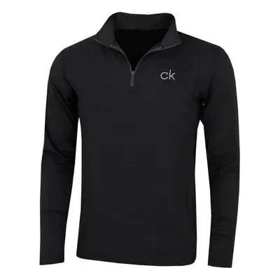 (S, Black) Calvin Klein Golf Mens Newport HZ Lightweight Sweater