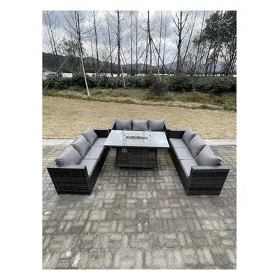 Fimous Seater U Shape Outdoor Lounge Rattan Sofa Garden Furniture