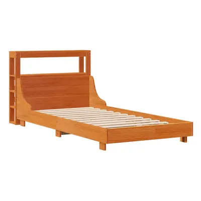 vidaXL Bed Frame with Headboard Bed Base Wax Brown 90x200 cm Solid Wood Pine