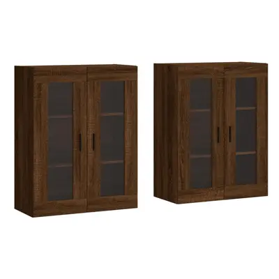 vidaXL Wall Mounted Cabinets Storage Cupboard2 pcs Brown Oak Engineered Wood