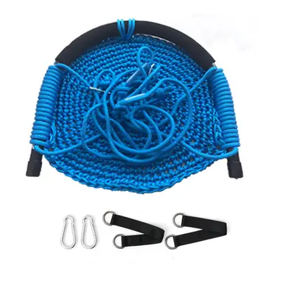 (Blue) Children's Weaving Swing Rope Net Hammock Baby Family Hanging Chair For Outdoor Garden Ba