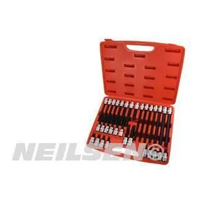 32pcs Multi Spline Bit Set Male M5 to M14 Star Torx Socket 1/2" (Neilsen CT0396)