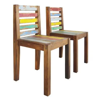 vidaXL 2x Dining Chairs Solid Reclaimed Wood Wooden Kitchen Dining Chair Set