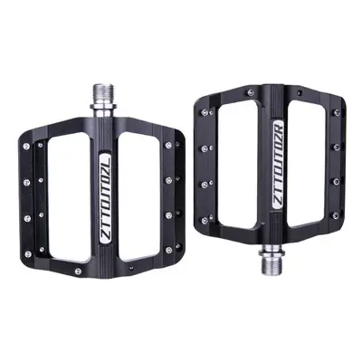 (Black) Mountain Bike Pedals Aluminum Alloy Anti-slip Perlin Bearing Pair