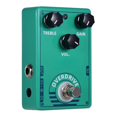 Overdrive Guitar Effect Pedal with Treble Gain Volume Controls True Bypass Design