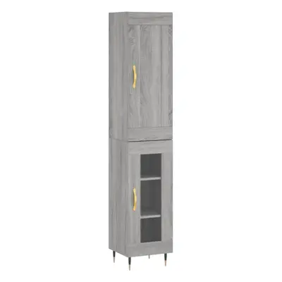 (grey sonoma, glass door) vidaXL Highboard Sideboard Storage Cabinet Home Side Cabinet Engineere