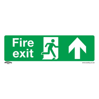 10x FIRE EXIT (UP) Health & Safety Sign Self Adhesive x 100mm Sticker