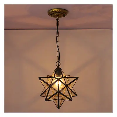 (Transparent) Star Glass Pendant Light Chandelier Light Modern Ceiling Lamp Fixture Decor