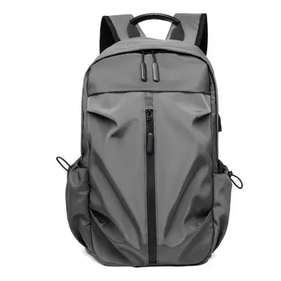 (Grey) 15.6-inch +Laptop Backpack USB Rechargeable Port Backpack Large Capacity Books Laptop Tab