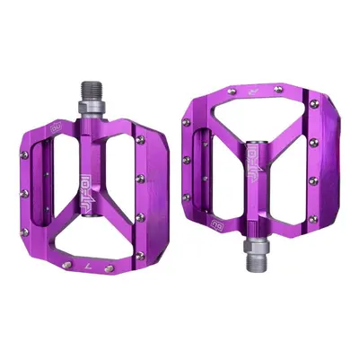 (Purple) Anti-slip Durable Aluminum Alloy Perlin Bearing Pair Bicycle Pedals Mountain Bike Pedal