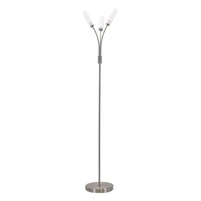 ValueLights Maya Chrome Way Curved Arm Upright Floor Lamp & Bulbs