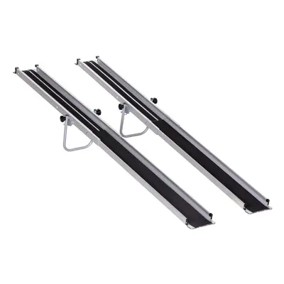 HOMCOM Aluminium Telescopic Wheelchair Ramps, 244cm, 270kg, Folding Ramp