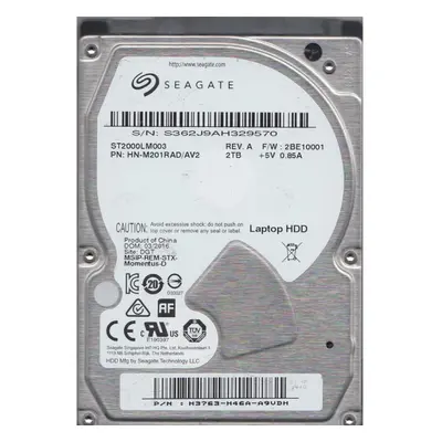 ST2000LM003, HN-M201RAD/AV2, FW 2BE10001, Seagate 2TB SATA 2.5 Hard Drive