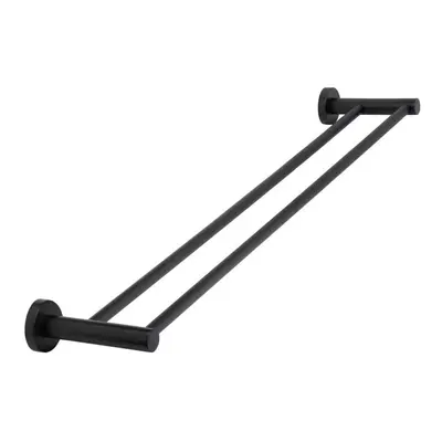 600mm Black Matte Double Tower Bar Stainless Steel Modern Bathroom Towel Rod