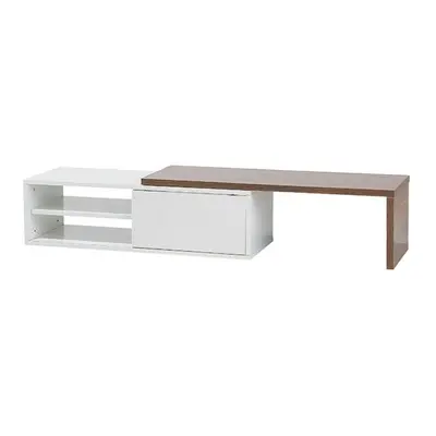 TV Stand White and Dark Wood YONKERS