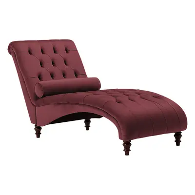 Velvet Chaise Lounge Burgundy MURET