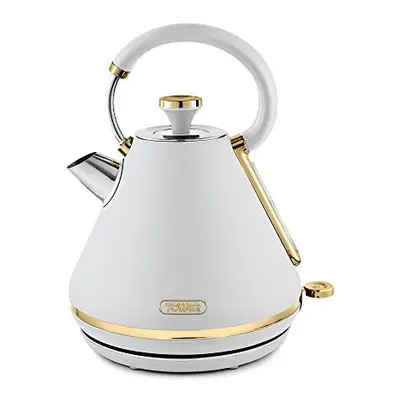 Tower T10044WHT Cavaletto Pyramid Kettle with Fast Boil, Detachable Filter, 1.7 Litre, W, White 