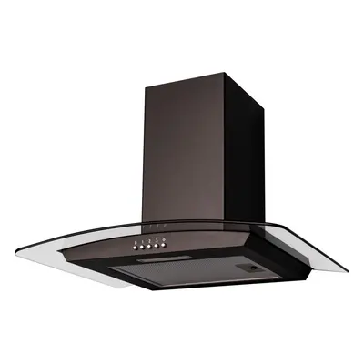 SIA CGH60BL 60cm Black Curved Glass Chimney Cooker Hood Kitchen Extractor Fan