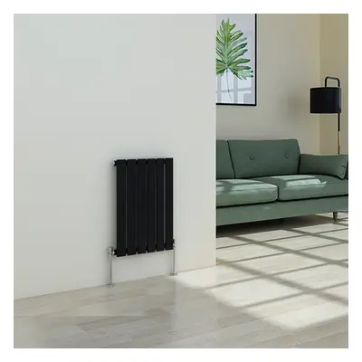 (600 x mm Single, Black) Flat Panel Designer Radiator