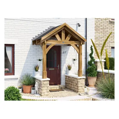 Dunster House Wooden Porch Canopy 2m x 1.5m Thunderdam (2 Post Half Height)