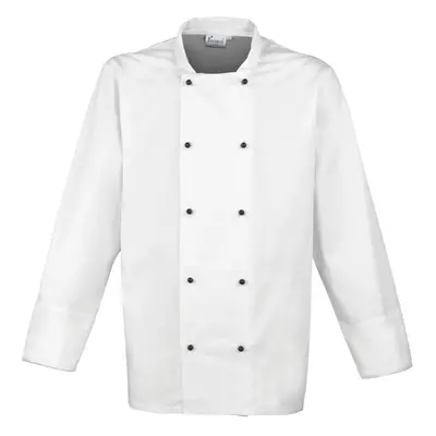 (S, White) Premier Unisex Cuisine Long Sleeve Chefs Jacket (Pack of 2)