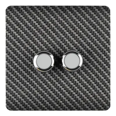 Trendi Artistic Modern Glossy Tactile Gang Way 120w LED Dimmer switch Carbon Fibre