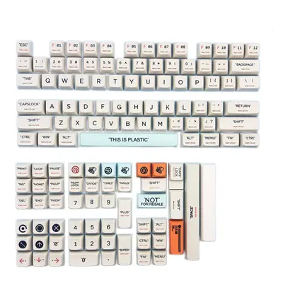 128 Keys This Is Plastic Keycap Set XDA Profile PBT Sublimation Custom Keycaps for Mechanical Ke